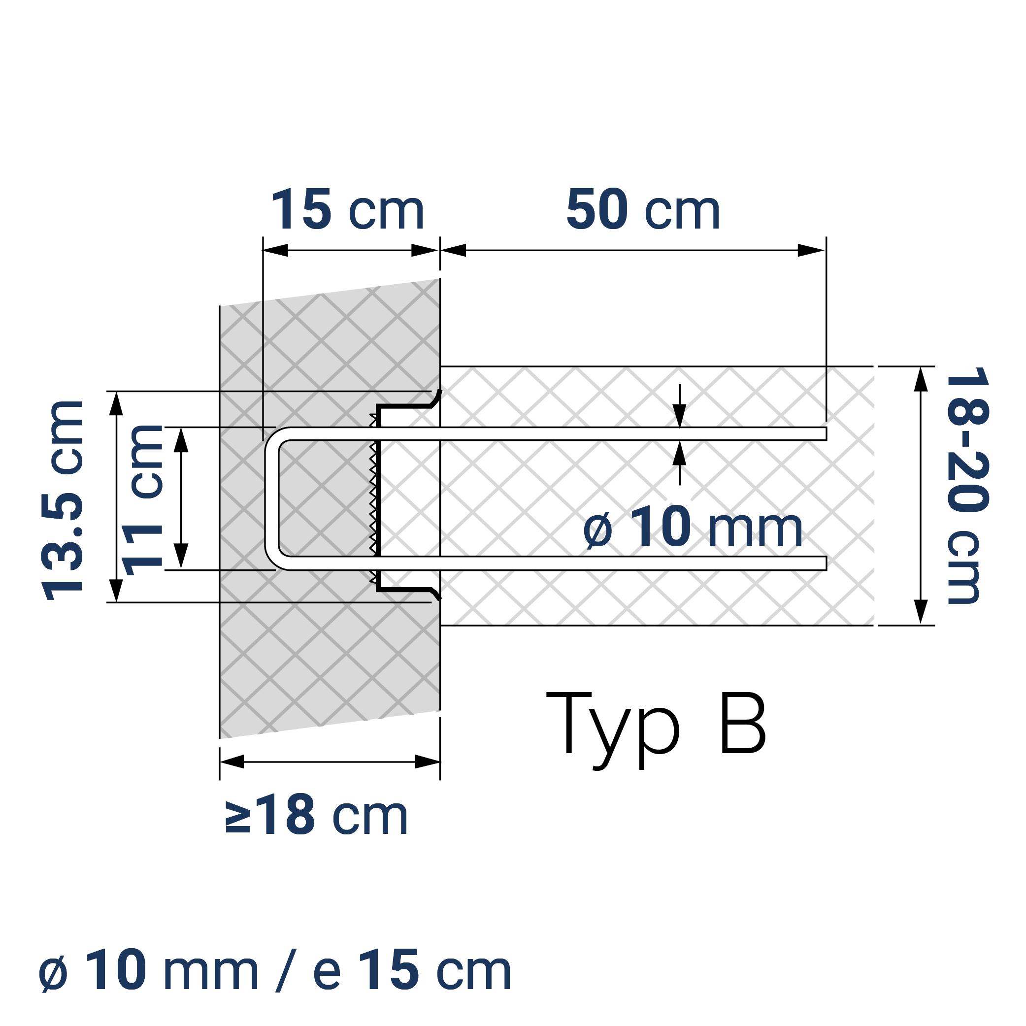 A400110142 7640344572127 BE-BOX® Bewehrungsbox Position Q / L 142 | B-11-10/15-h15-lb50 | 125 cm | 6.63 kg/m